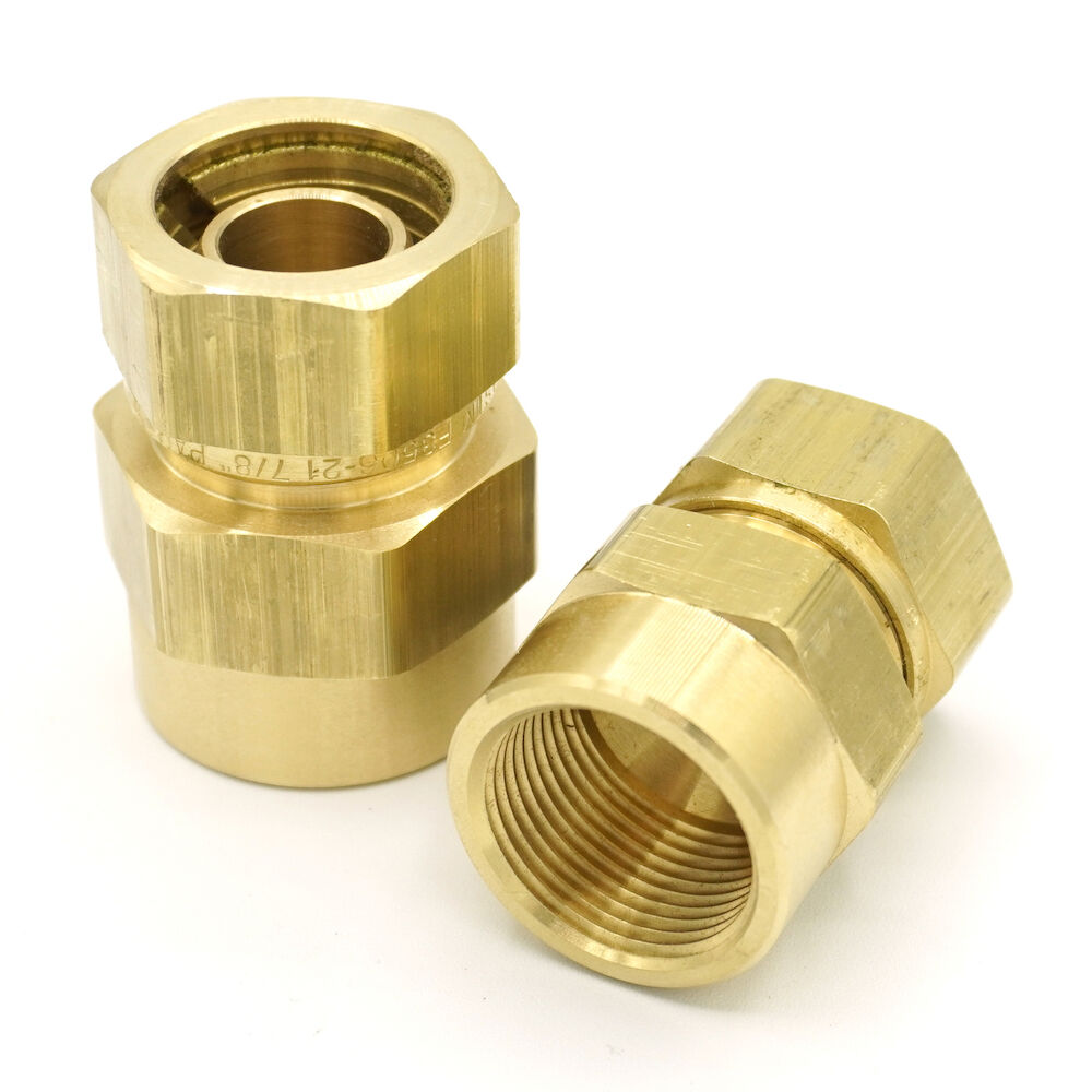 6100 1/4" Female Compression Fitting, FNPT Mini-Split Assembly, Brass, For Use with Python Line Sets