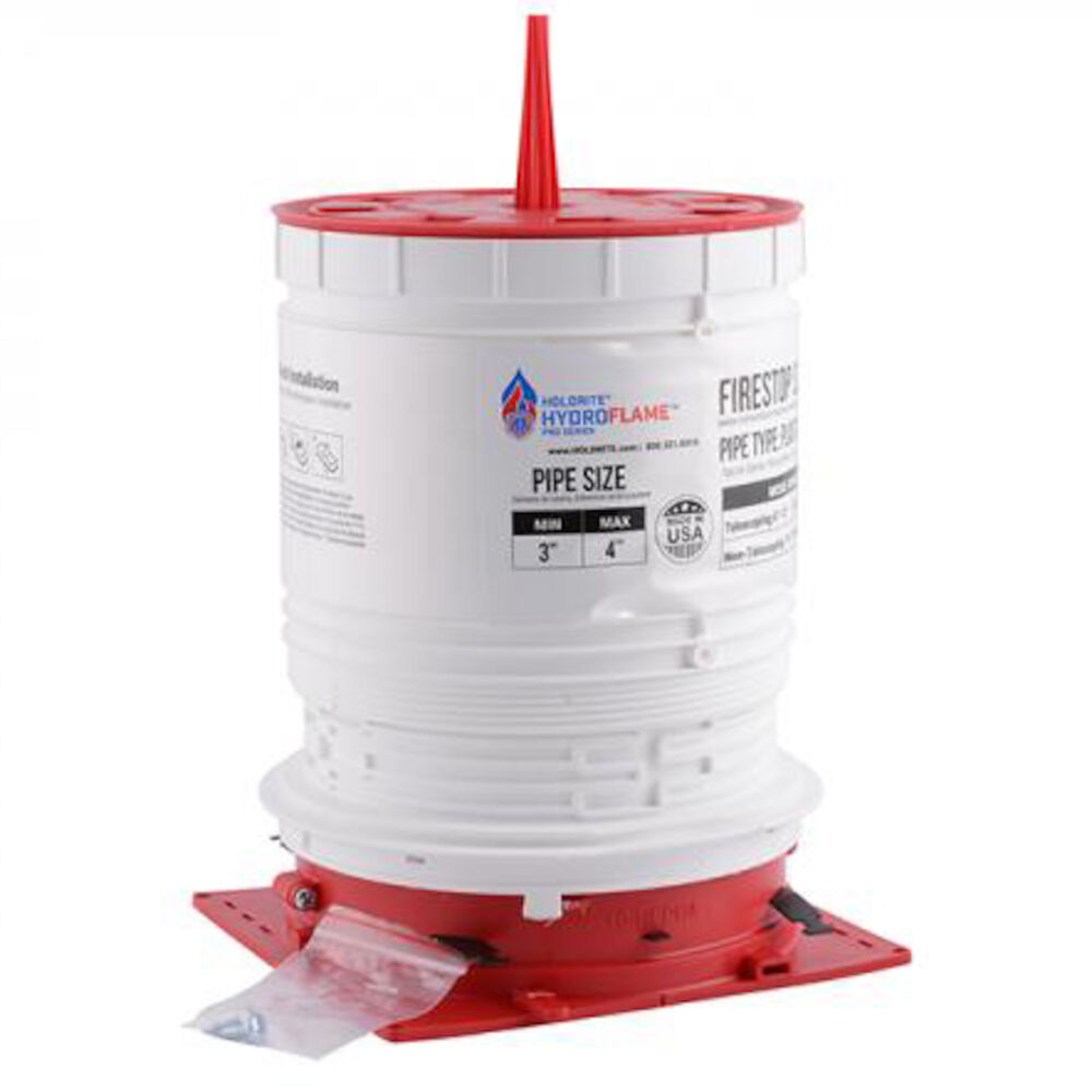 HFP-M1 HydroFlame™ PRO Telescoping Fire Stop Deck Sleeve, 3 hr Fire Rating, Polypropylene