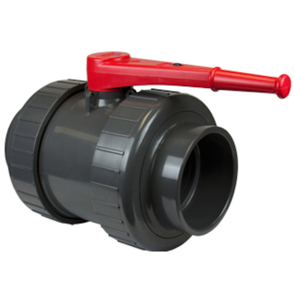 1822-080 True Union 2000 Industrial Ball Valve, 8" Nominal, Socket End Style, PVC Body, EPDM Softgoods
