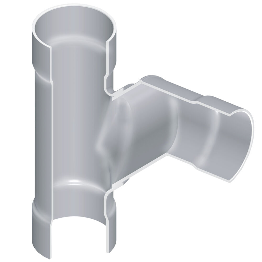 3990-422C Sanitary Reducing Tee, 4 x 4 x 3 in, Socket, SCH 80/xH, CPVC