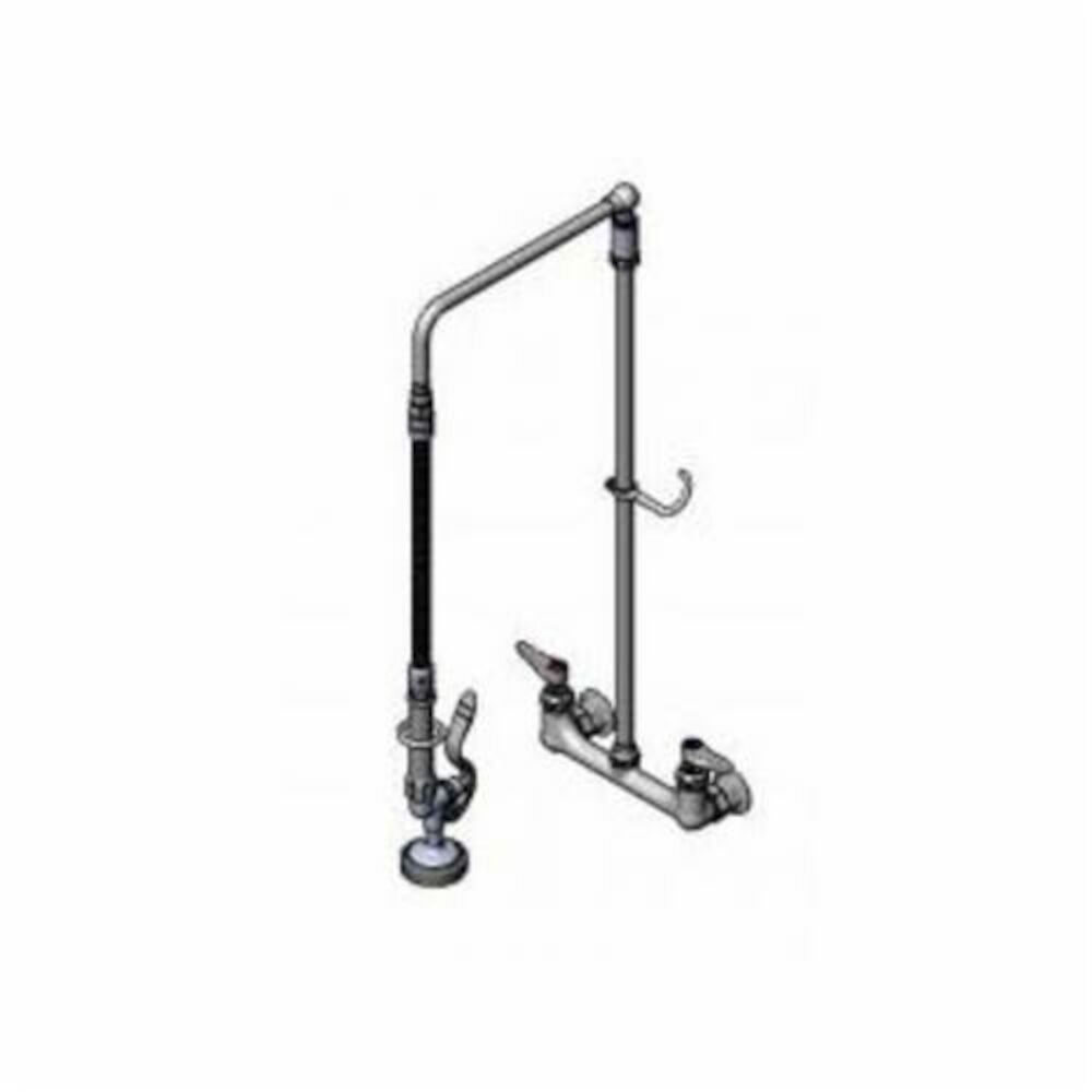 T & S B-0131 Easy-Install Pre-Rinse Unit, 1.42 gpm, 8" Center, Polished Chrome