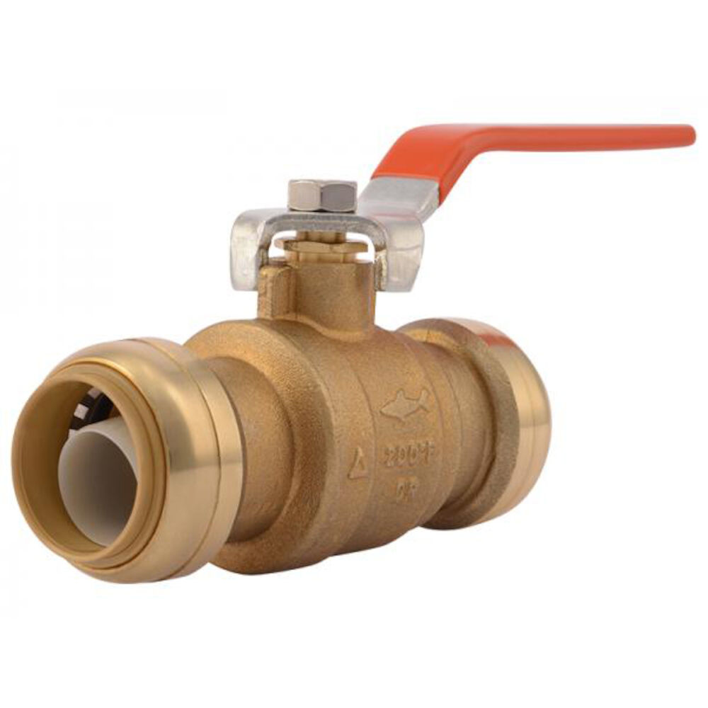 SharkBite® 22223-0000LF Ball Valve, 1 in, Push-to-Connect, Brass Body, Full Port, EPDM Softgoods, Import