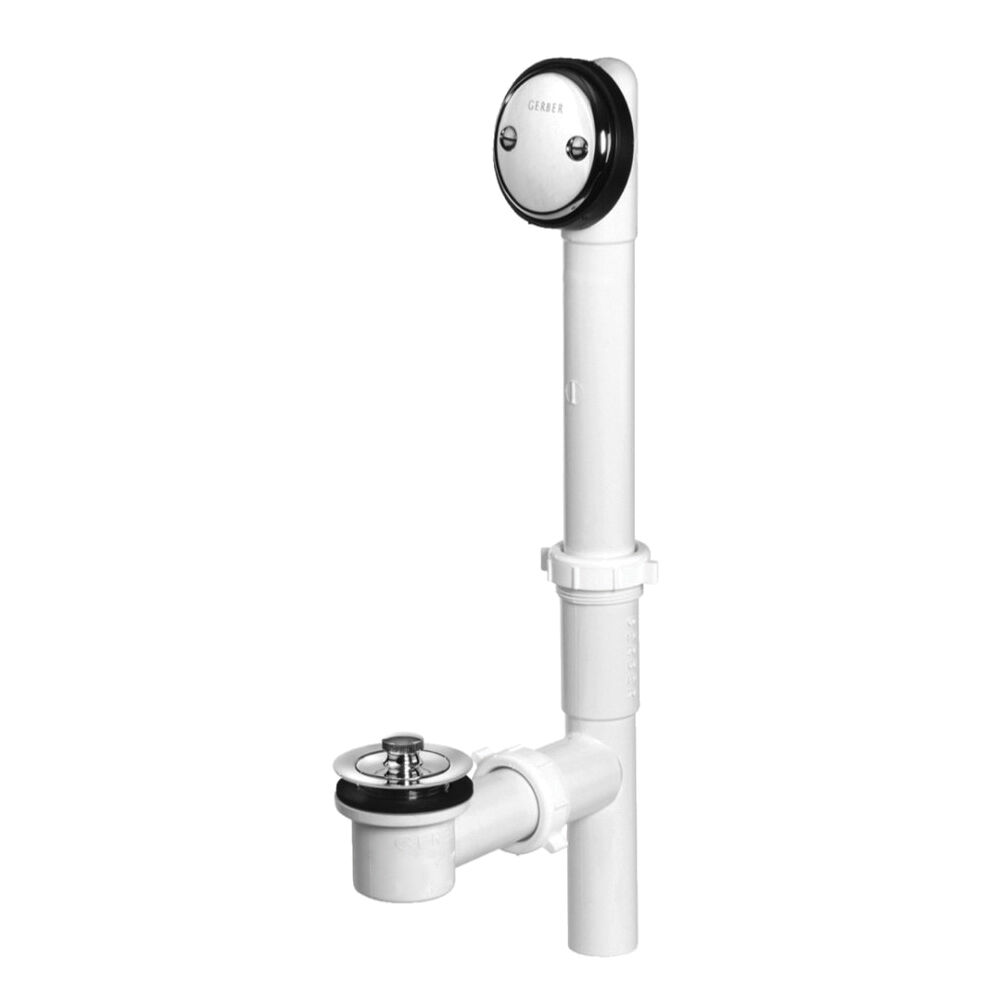 41-550-88 Classics PVC Lift & Turn Drain for Standard Tub with "Clean Out Here" Faceplate with Retaining Ring, Chrome