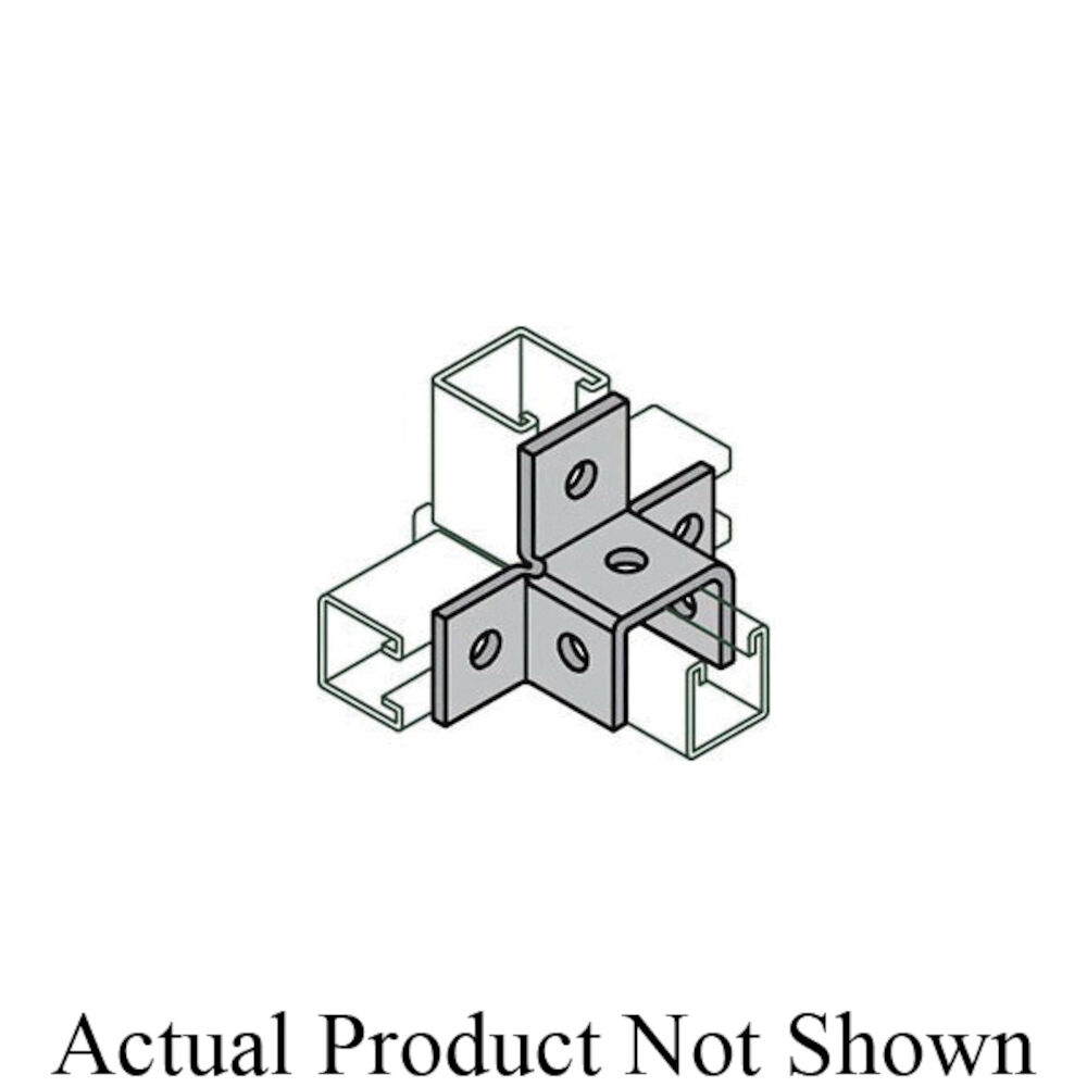 2400211005 FIG AS 668 Three Angle Corner Connector, 6 Holes, 5-3/8" L x 1-5/8" W, Carbon Steel, Electro-Galvanized