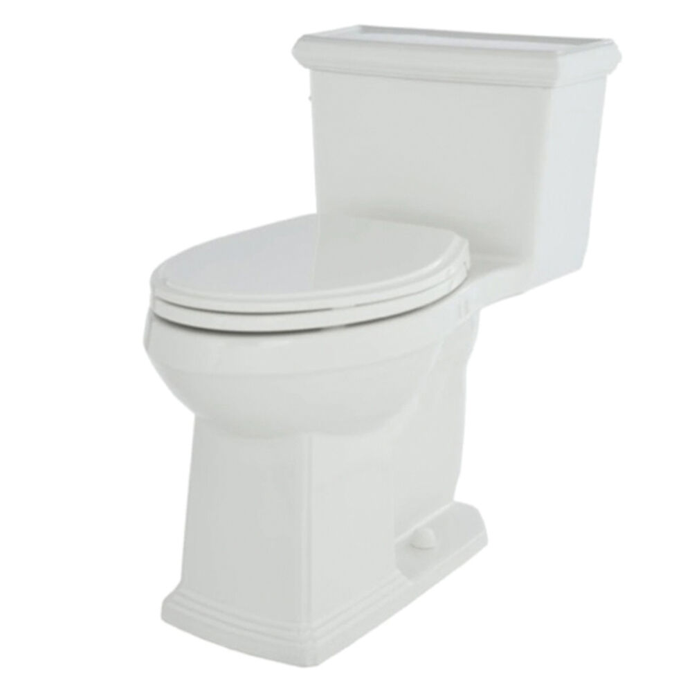 Gerber® G0021020 1-Piece Toilet, Logan Square™, Elongated Bowl, 18-1/4" H Rim, 12" Rough-In, 1.28 gpf, White