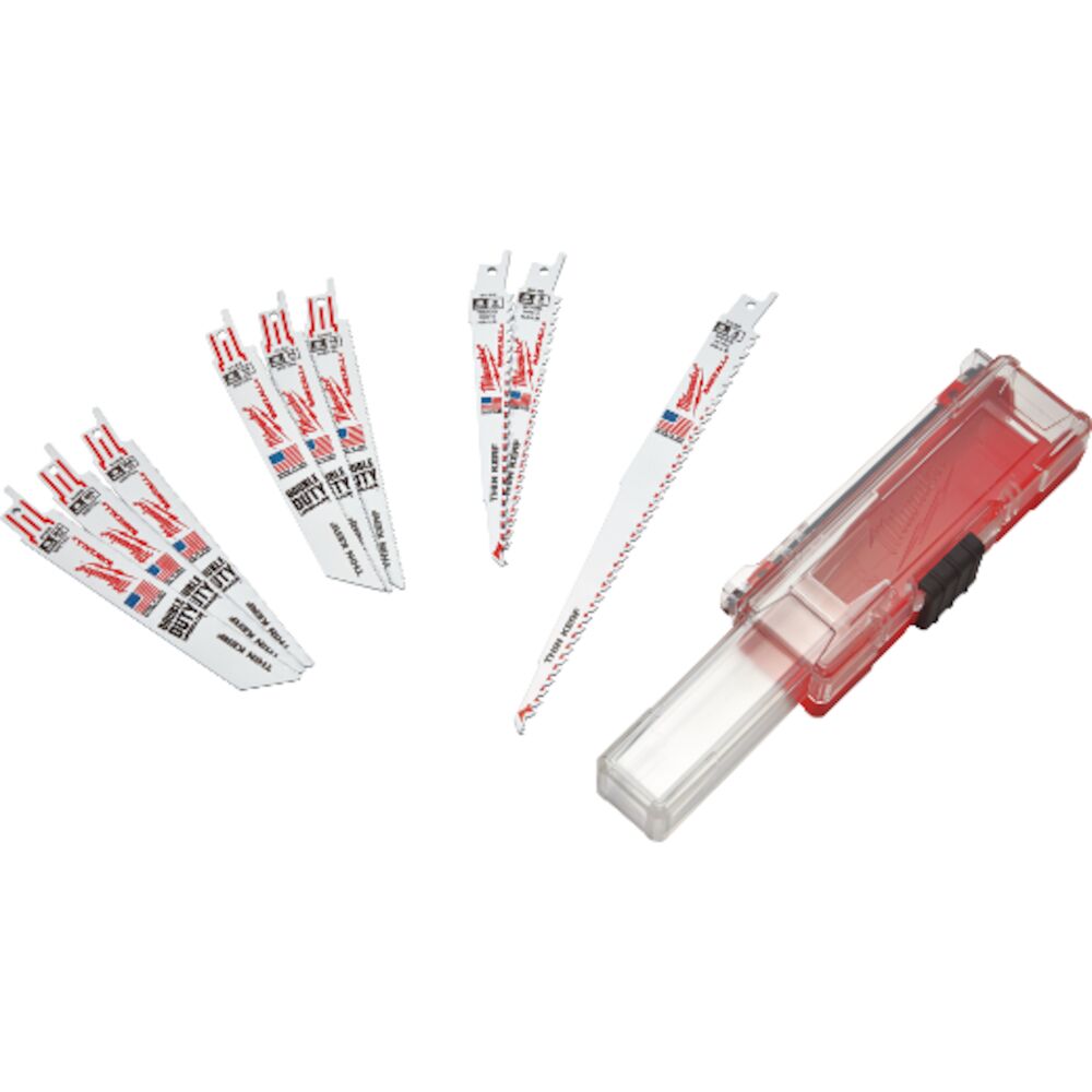 Milwaukee® Tool SAWZALL® 49-22-1145 Double Duty Straight/Tapered Back Reciprocating Saw Blade Set, 9 Pieces