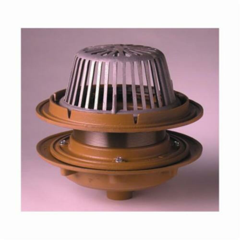 1015Y03 (-C-CID-R) Large General Purpose Roof Drain With Adjustable Extension, 3" Outlet, No-Hub Connection, Cast Iron Drain