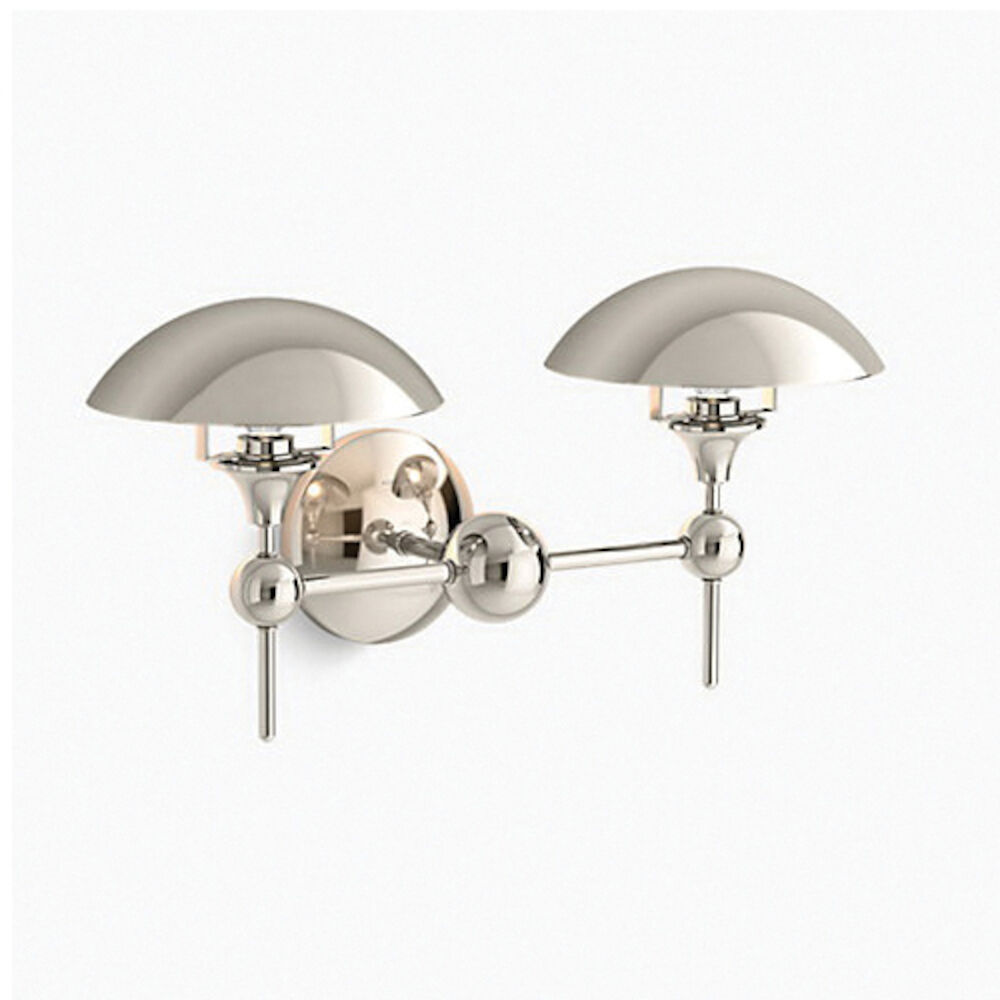 Kohler® 27945-SC02-SNL Vorleigh™ K-27945-SC02 Sconce, (2) Type G Lamp, 120 V, Polished Nickel Housing
