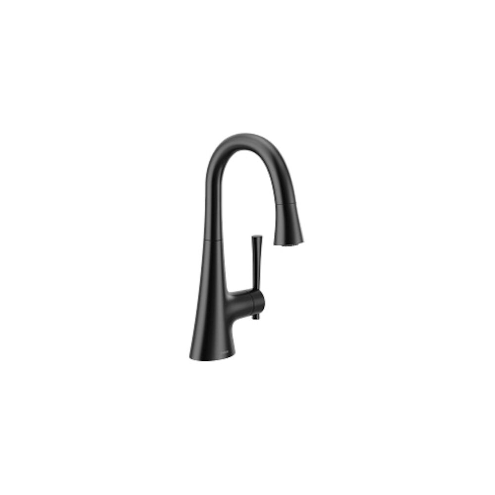 6126BL Kurv™ Pulldown Bar Faucet, 1.5 gpm Flow Rate, Matte Black, 1 Handle, 1/3 Faucet Holes