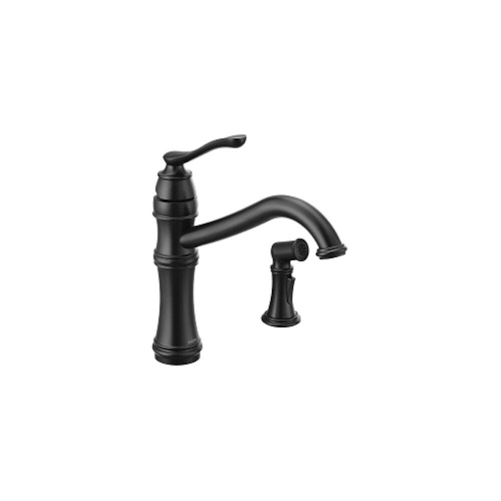 Moen® 7245BL Belfield™ Kitchen Faucet, 1.5 gpm Flow Rate, Matte Black, 1 Handle