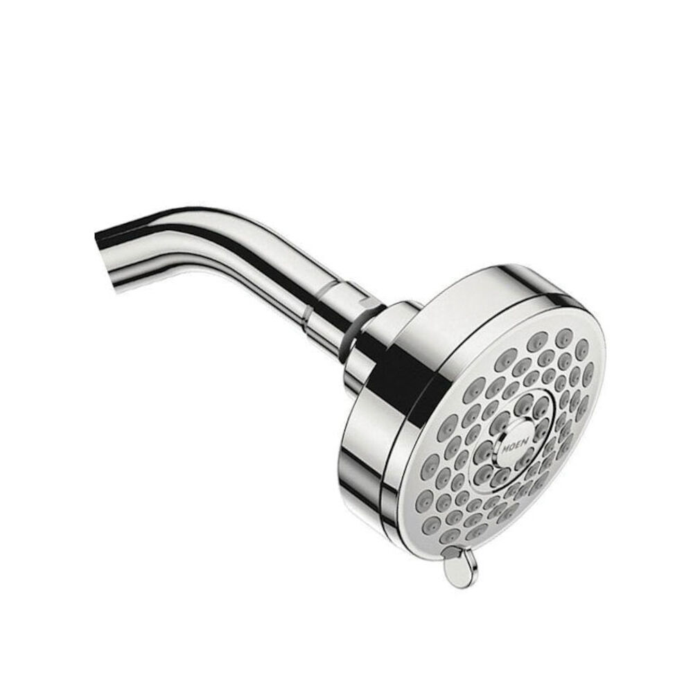 Moen® 20001 Shower Head, Eos™, 2 gpm Minimum, 3 Sprays, Wall Mount, 3-3/4 x 3-1/4" Head, Polished Chrome