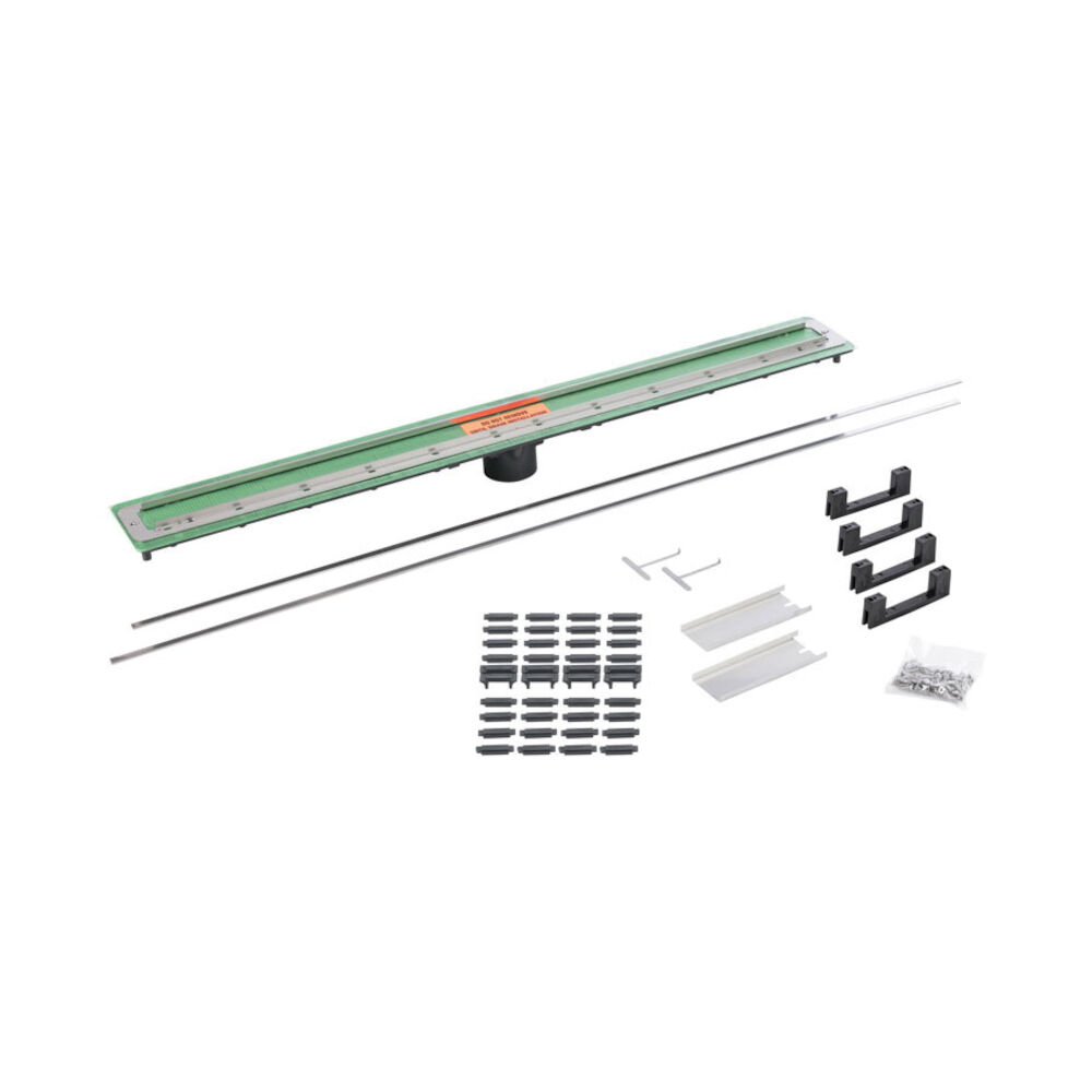 QuickDrain™ SL6472 ShowerLine Linear Shower Drain Body w/ 2" Vertical Outlet, Solvent Weld Connection, PVC Drain