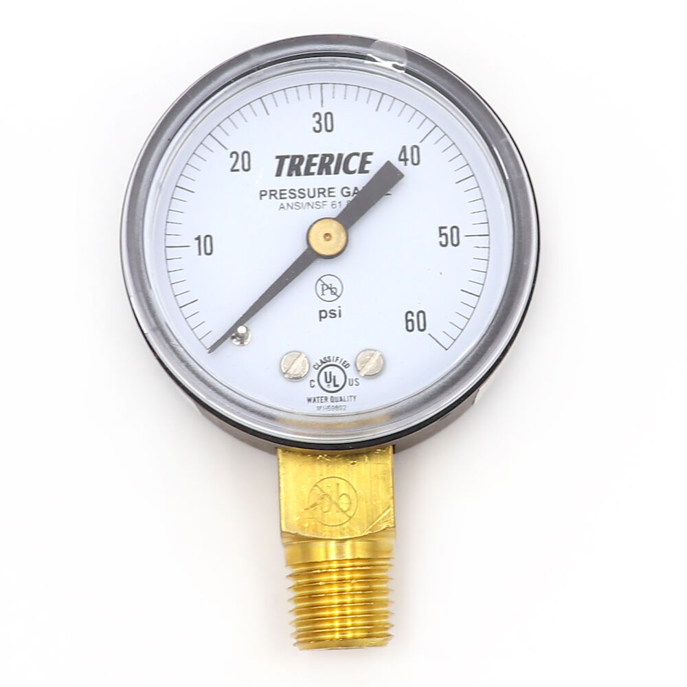 800B2002LA60 2" 800B Series Utility Gauge, 1/4" NPT Lower Mount, 0-60 psi