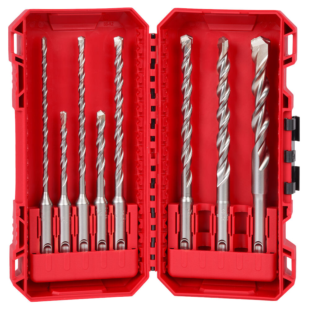 Milwaukee® Tool 48-20-7673 SDS Plus M12™ 2-Cutter Drill Bit Kit, 8 Piece