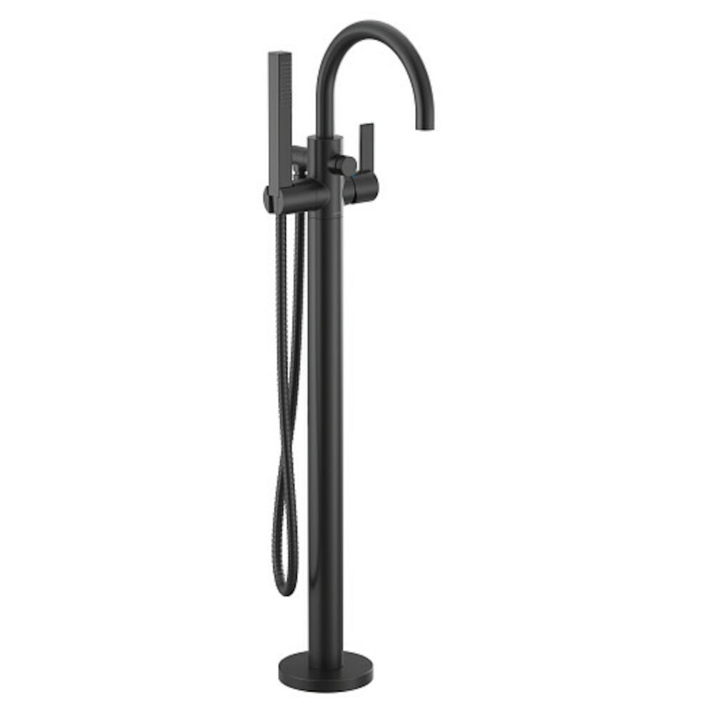 Moen® 615BL CIA™  Floor Mount Tub Filler w/ Hand Shower, 1 Handle, Matte Black