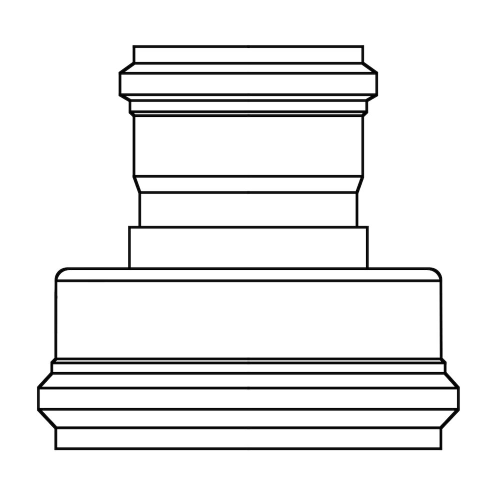 109-1012 12"x10" Reducing PSM Coupling, Gasket x Gasket, SDR 35, PVC, Fabricated