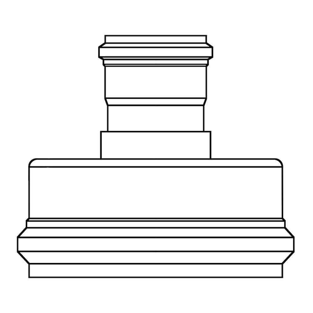 109-0410 10"x4" Reducing PSM Coupling, Gasket x Gasket, SDR 35, PVC, Fabricated