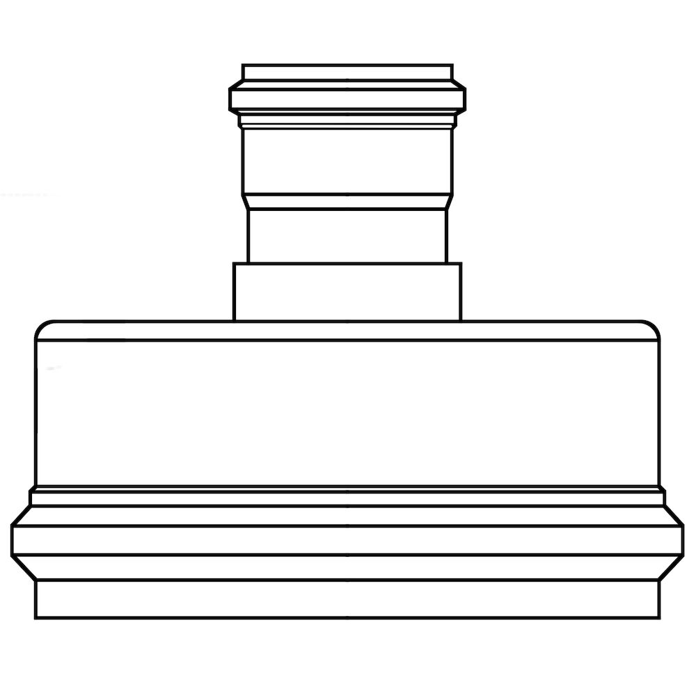109-0412 12"x4" Reducing PSM Coupling, Gasket x Gasket, SDR 35, PVC, Fabricated
