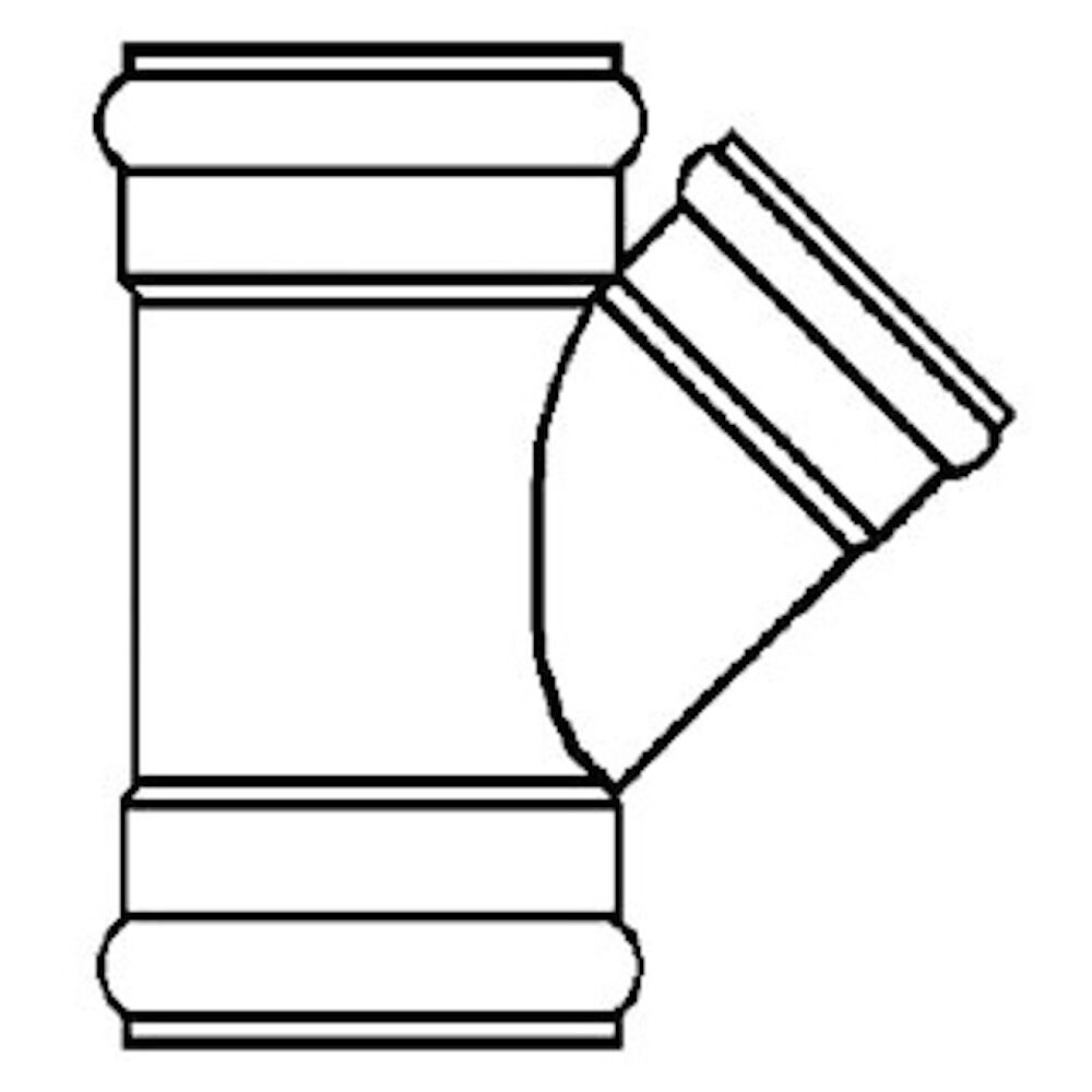 107-1210 12"x10" 45 Deg Reducing PSM Wye, Gasket, SDR 35, PVC, Fabricated