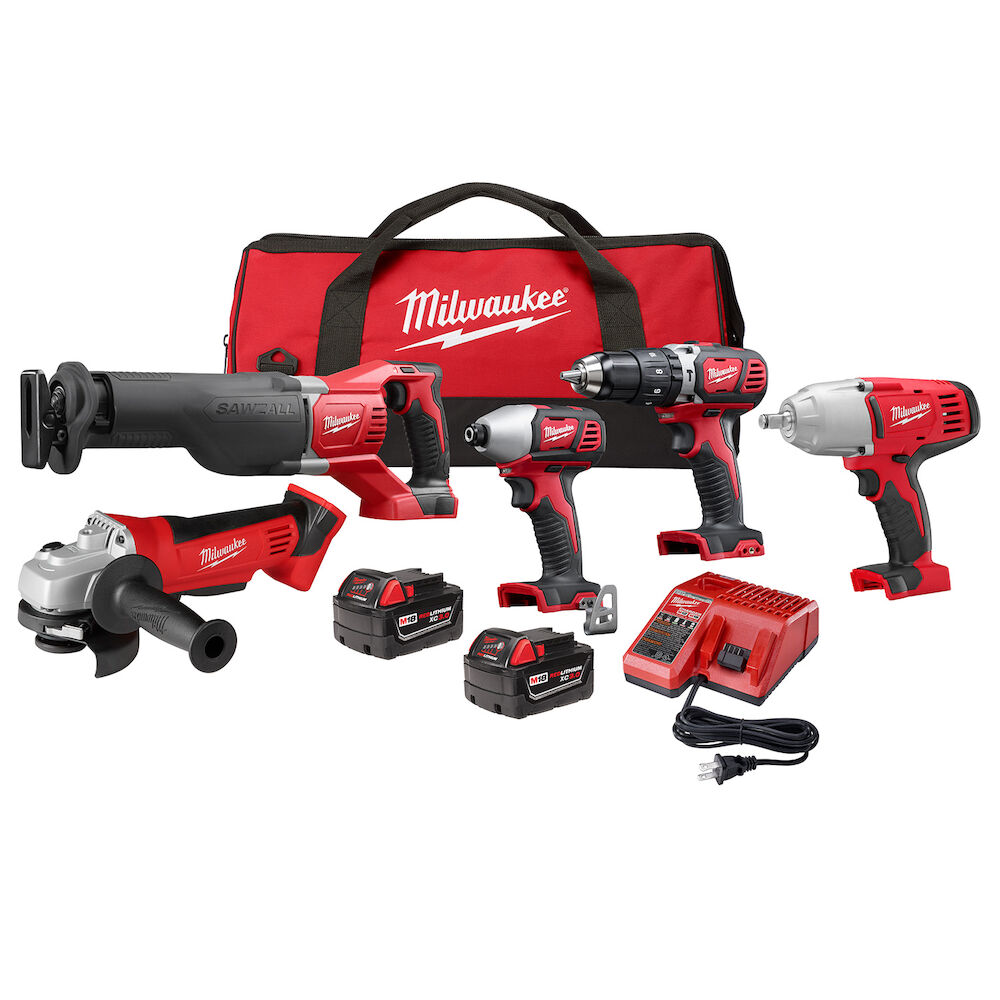 Milwaukee® Tool 2697-25 M18™ Brushed 5-Tool Combo Kit