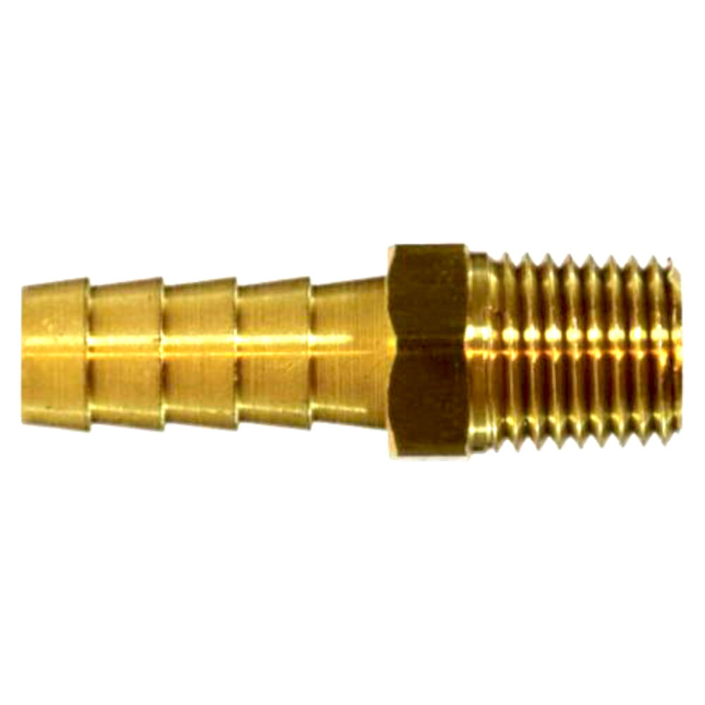 MMM 32002 Rigid Adapter, 3/16x1/8 in, Hose BarbxMNPTF, Brass, Import