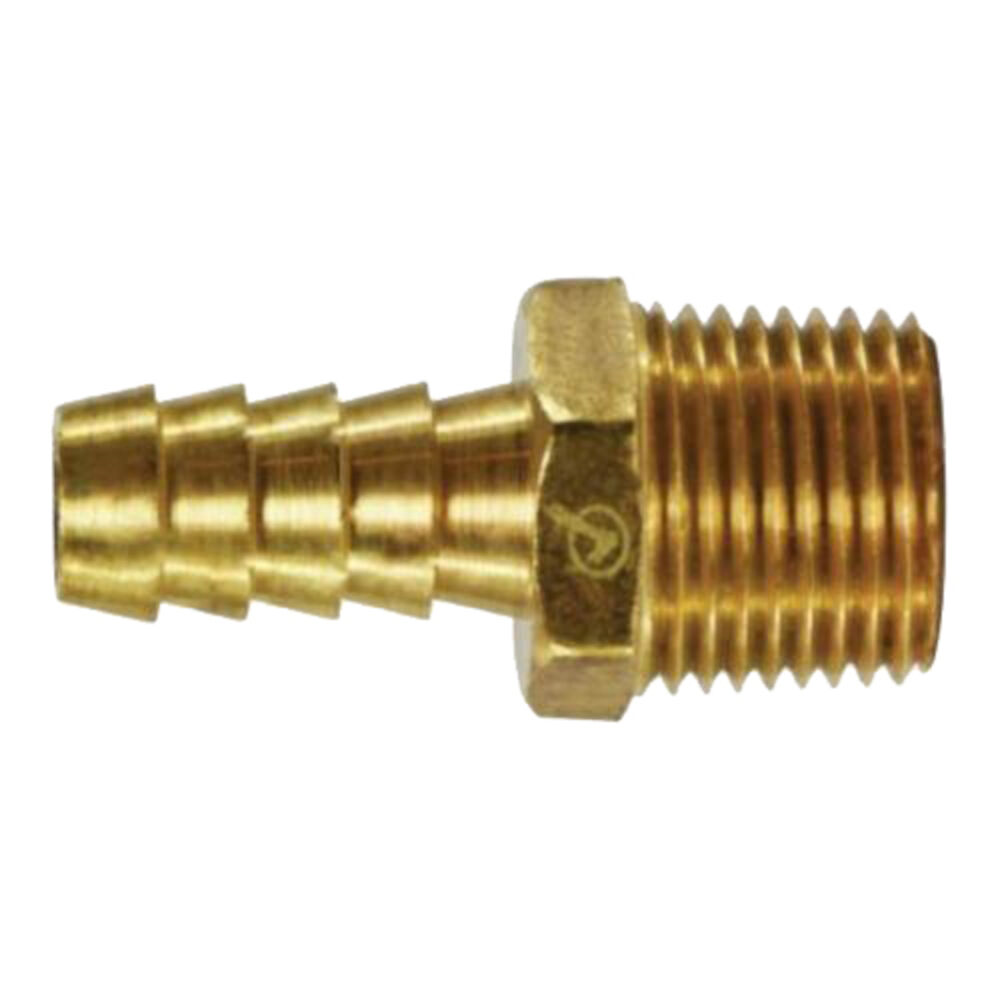 MMM 32002LF Lead Free Rigid Hose-to-Pipe Adapter, 3/16x1/8 in, Hose BarbxMNPTF, Brass