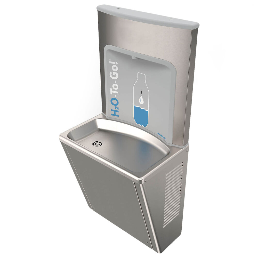 MURDOCK BFEZS168 EZReach Compact, Sensor Operated, Refrigerated Bottle Filler, Stainless Steel Lower Housing