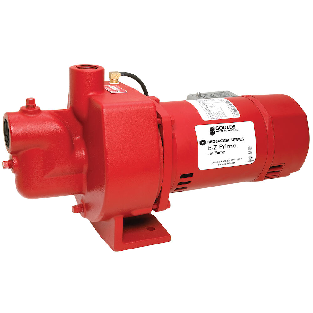 Goulds 502SWC Red Jacket E-Z Prime Jet Pump, 1-1/4 in NPT Inletx1 in NPT Outlet, 1/2 hp, Domestic