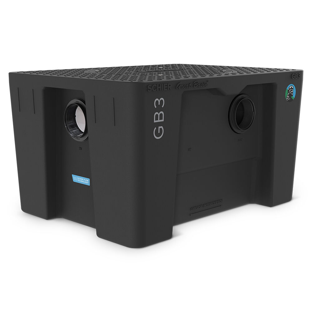 Schier Great Basin™ GB3 Grease Interceptor, 40 gal, 50/75 gpm, 4" Inlet / Outlet, Domestic