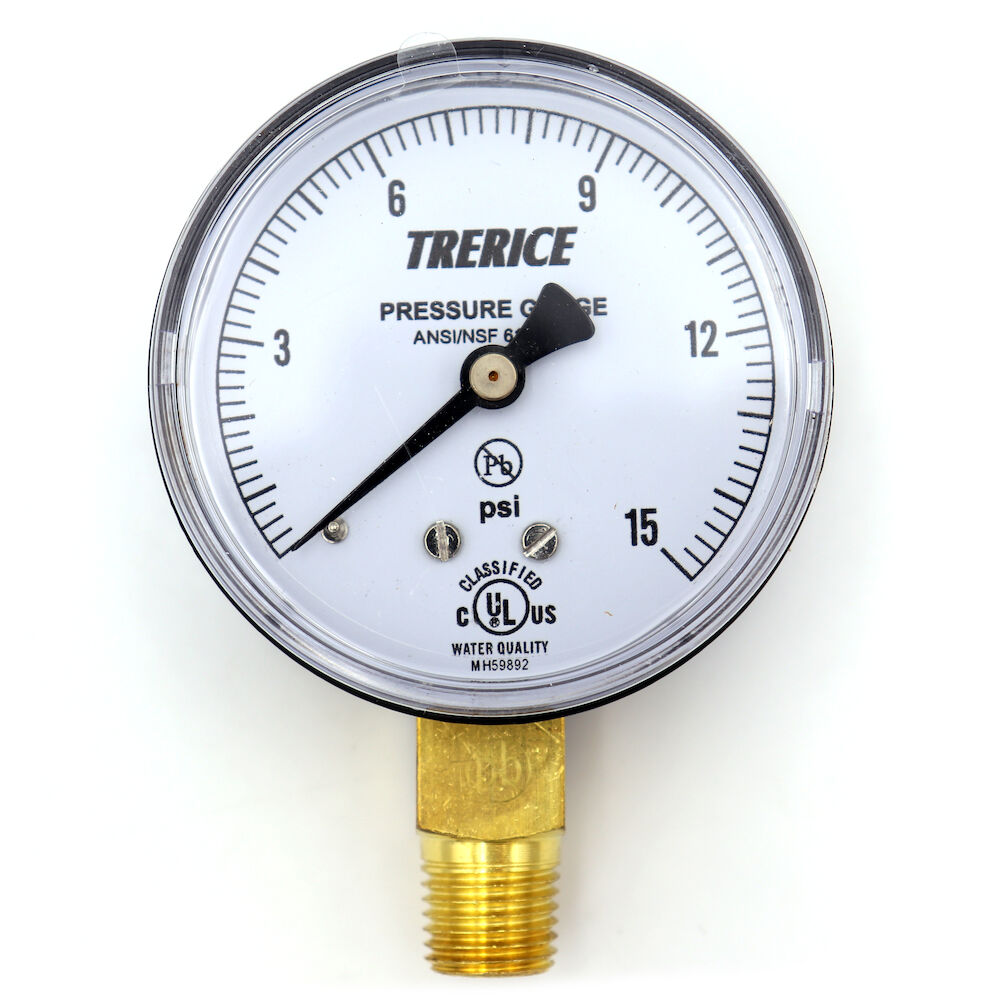 800B2502LA15 0-15# 2-1/2" Dial 1/4LM Pressure Gauge
