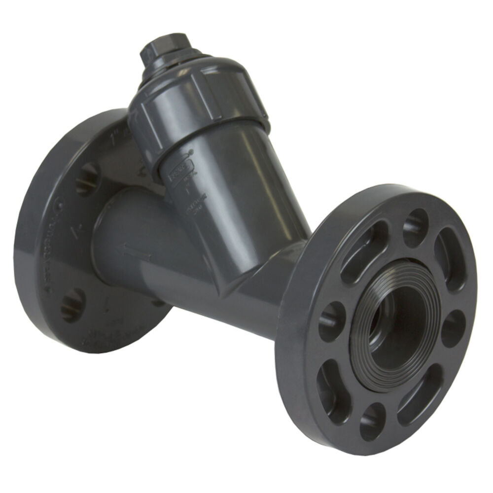 Spears® 1633-015 Y-Check Valve, 1-1/2", Flanged, PVC Body