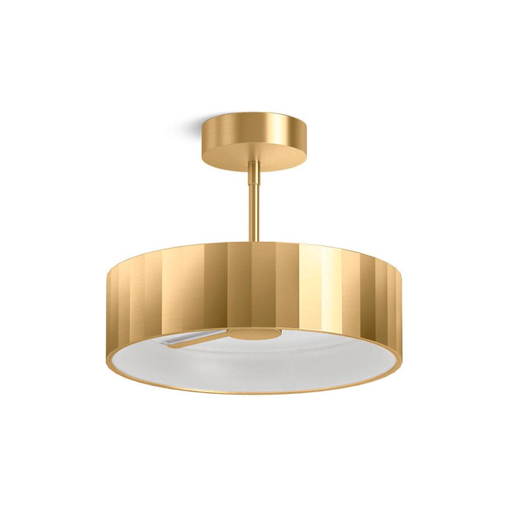 Kohler® K22521-SFLED-2GL Simpalo 14" Integrated LED Ceiling Semi-Flush Light, Ceiling Mounted, Brushed Brass, Metal