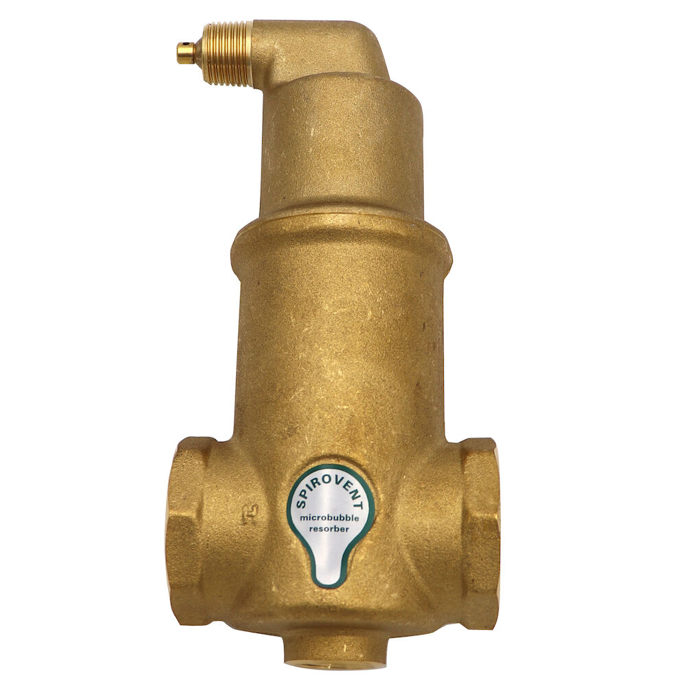 SPIROTHERM® Spirovent® Microbubble™ VJR125TM Junior VJR Air Eliminator, 1-1/4 in, FNPT, 150 psig, 270 deg F, Brass, Domestic