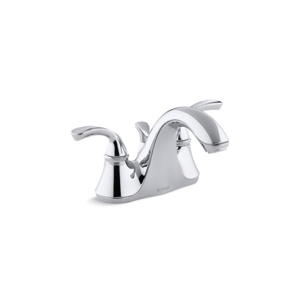 Kohler® 10270-4-CP Centerset Bathroom Sink Faucet, Forte®, Polished Chrome, 2 Handles, Metal Pop-Up Drain, 1.2 gpm