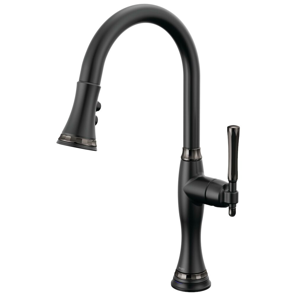 64058LF-BLBNX Tulham™ SmartTouch® Pull-Down Kitchen Faucet, Matte Black / Brilliance® Black Onyx
