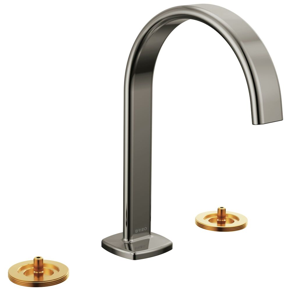 Brizo Allaria™ Widespread Lavatory Faucet with Arc Spout - Less Handles, Brilliance Black Onyx