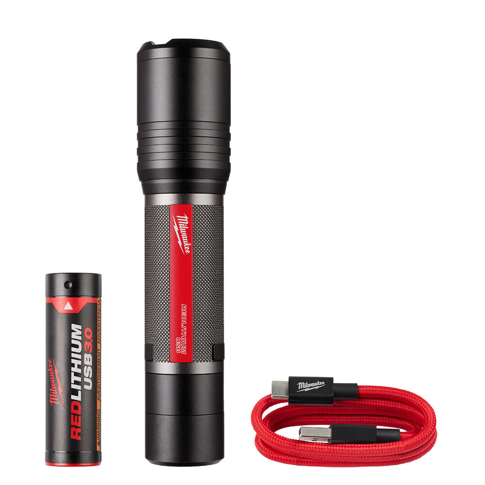Milwaukee® Tool 2162-21 REDLITHIUM™ USB 2,000 Lumen Slide Focus Flashlight
 with Belt Clip