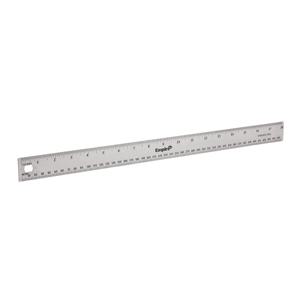 27318 Stiff Ruler, Stainless Steel, 18-1/4" L