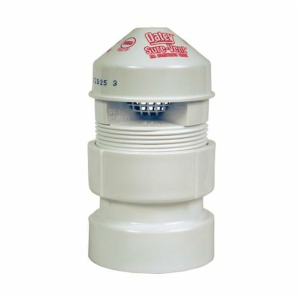 Oatey® Sure-Vent® 39019 Air Admittance Valve With 1-1/2x2" ABS SCH 40 Adapter, 1-1/2 to 2 in, NPT, 20 DFU, ABS Body