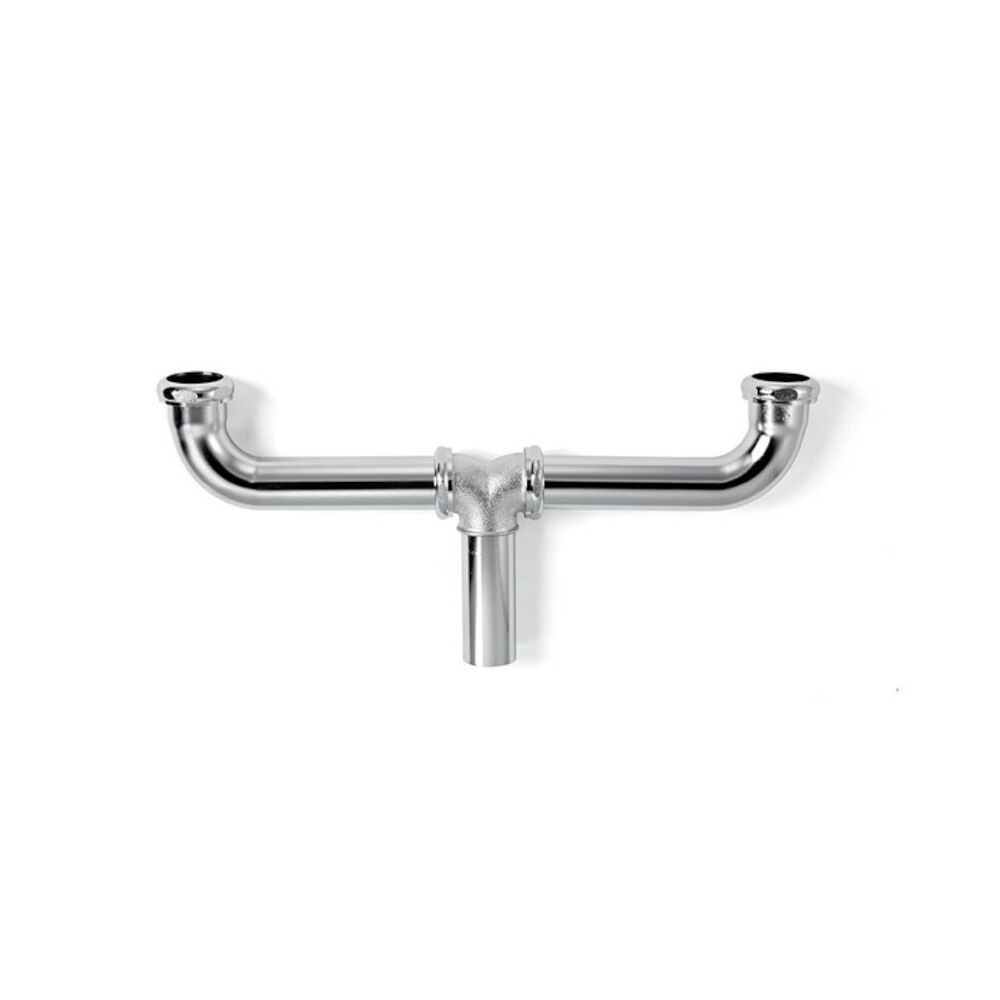 McGuire™ 113C16G17 Center Outlet Continuous Waste, 16" L, Slip-Joint" Connection, 17 ga, Cast Brass, Polished Chrome