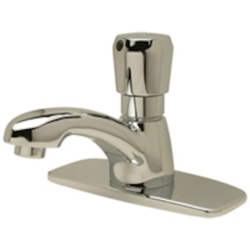 AquaSpec® Z86100-XL-CP4 Single Basin Metering Faucet, 1 gpm, 1-3/8" H Spout, 1 Handle, Polished Chrome, Commercial