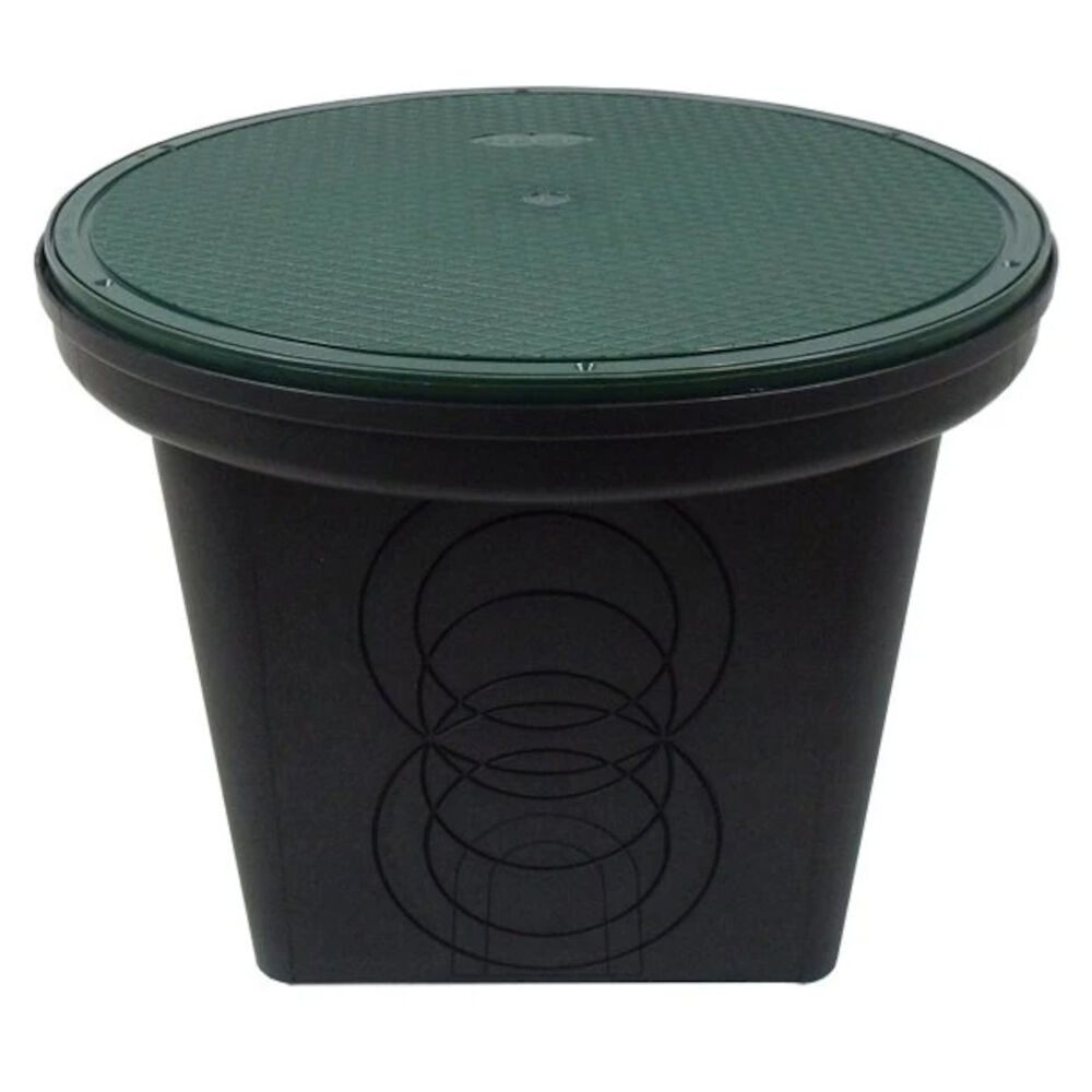 3017-20 20" Distribution and Valve Drain Box with (8) Holes Lid and Seal, 20" Dia x 22.45" W x 16.1" H, Round