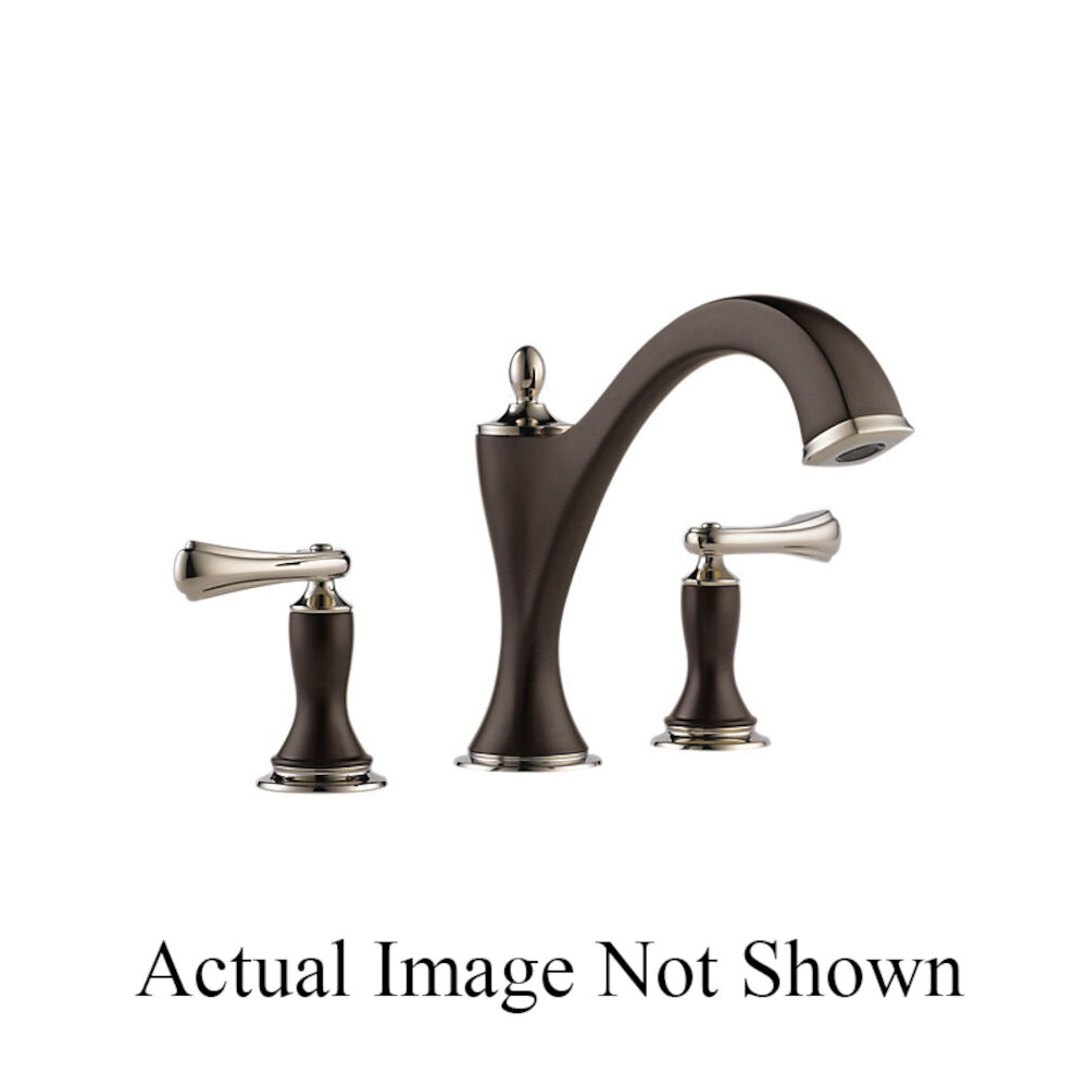 Brizo Charlotte® Roman Tub Faucet - Less Handles, Cocoa Bronze / Polished Nickel