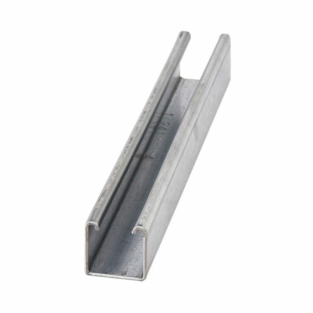 B22-120GLV B22 Series Single Solid No Holes Channel Strut, 1-5/8" W X 10' L, 12 ga, Pre- Galvanized, No holes