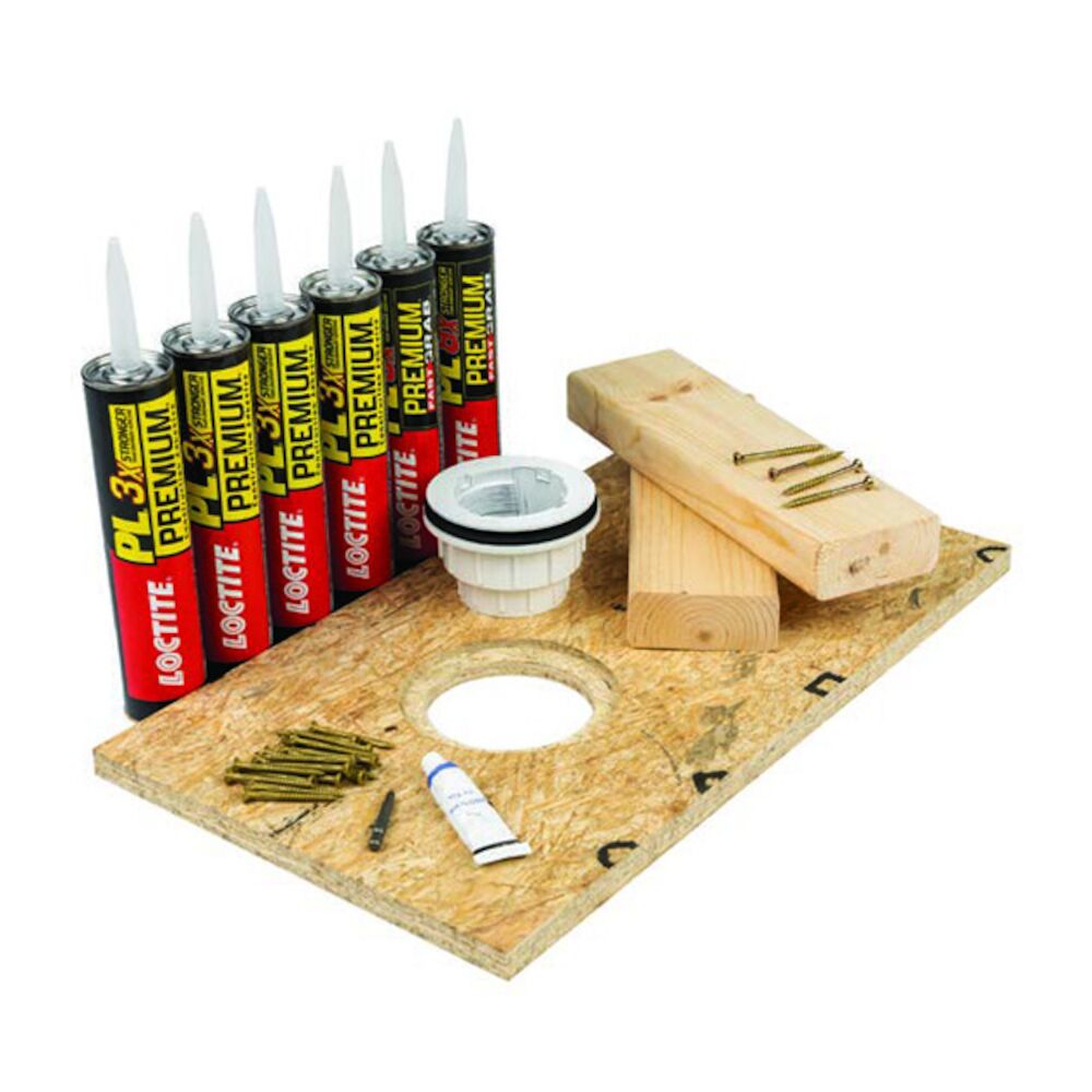 KurbX® IP-1-PVC Wood Substrate Installation Package w/ Drain Support Block