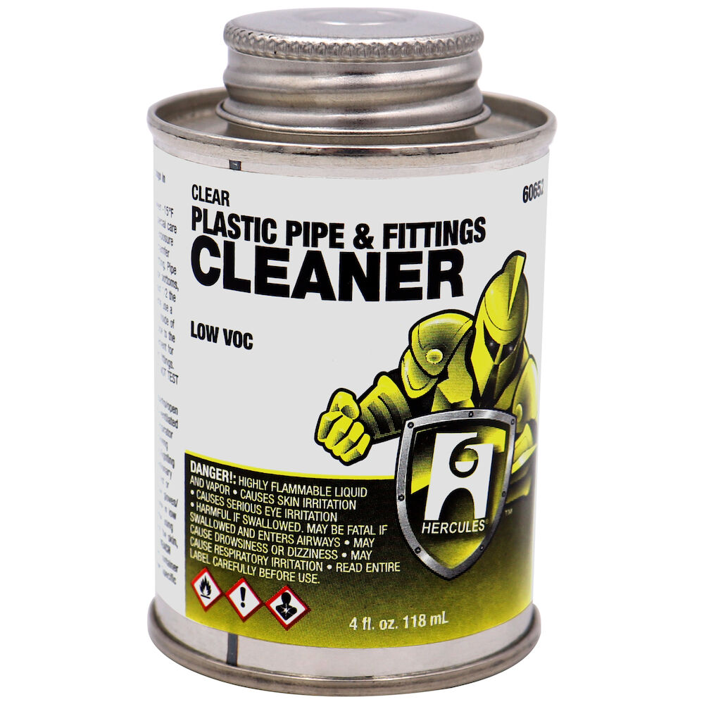 Hercules® 60652 All Purpose Plastic Pipe and Fitting Cleaner, 4 oz Dauber" Cap, Clear