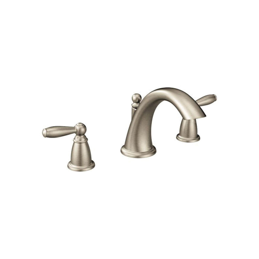 Moen® T4943BN Roman Tub Faucet, Brantford™, 10 to 16" Center, Brushed Nickel, 2 Handles, Function: Traditional, Domestic