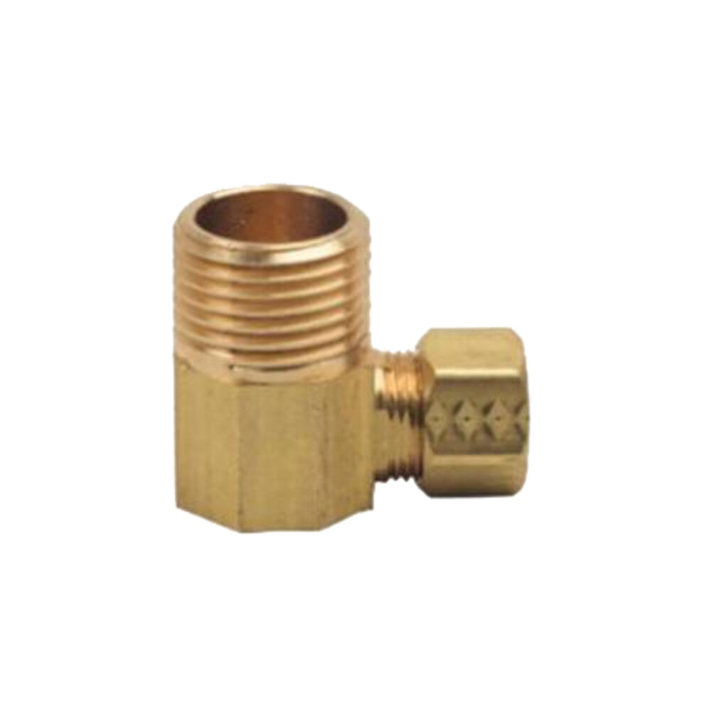 69-6-8X Pipe Reducing 90 deg Elbow, 3/8x1/2 in, CompressionxMNPT, Brass, Rough Brass