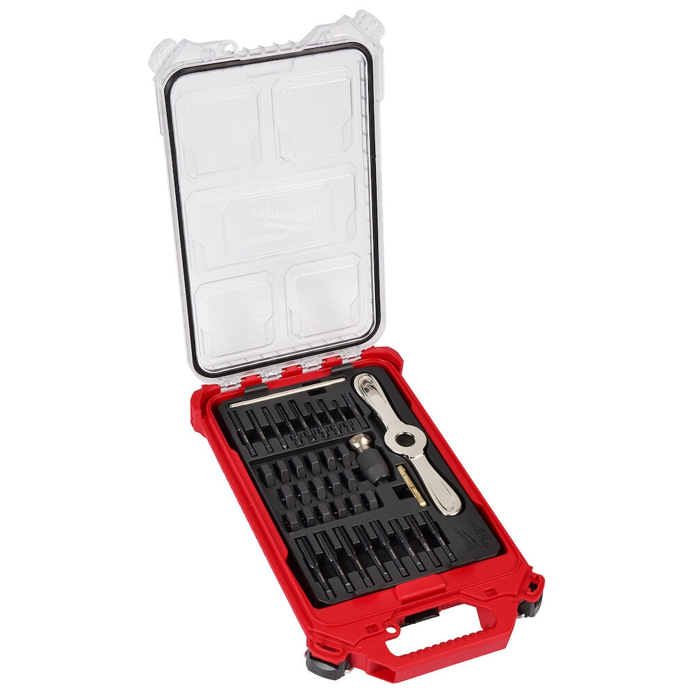 Milwaukee® Tool 49-22-5603 Tap and Die PACKOUT™ Set with Hex-LOK 2-in-1 Handle, 38 Piece, Metric