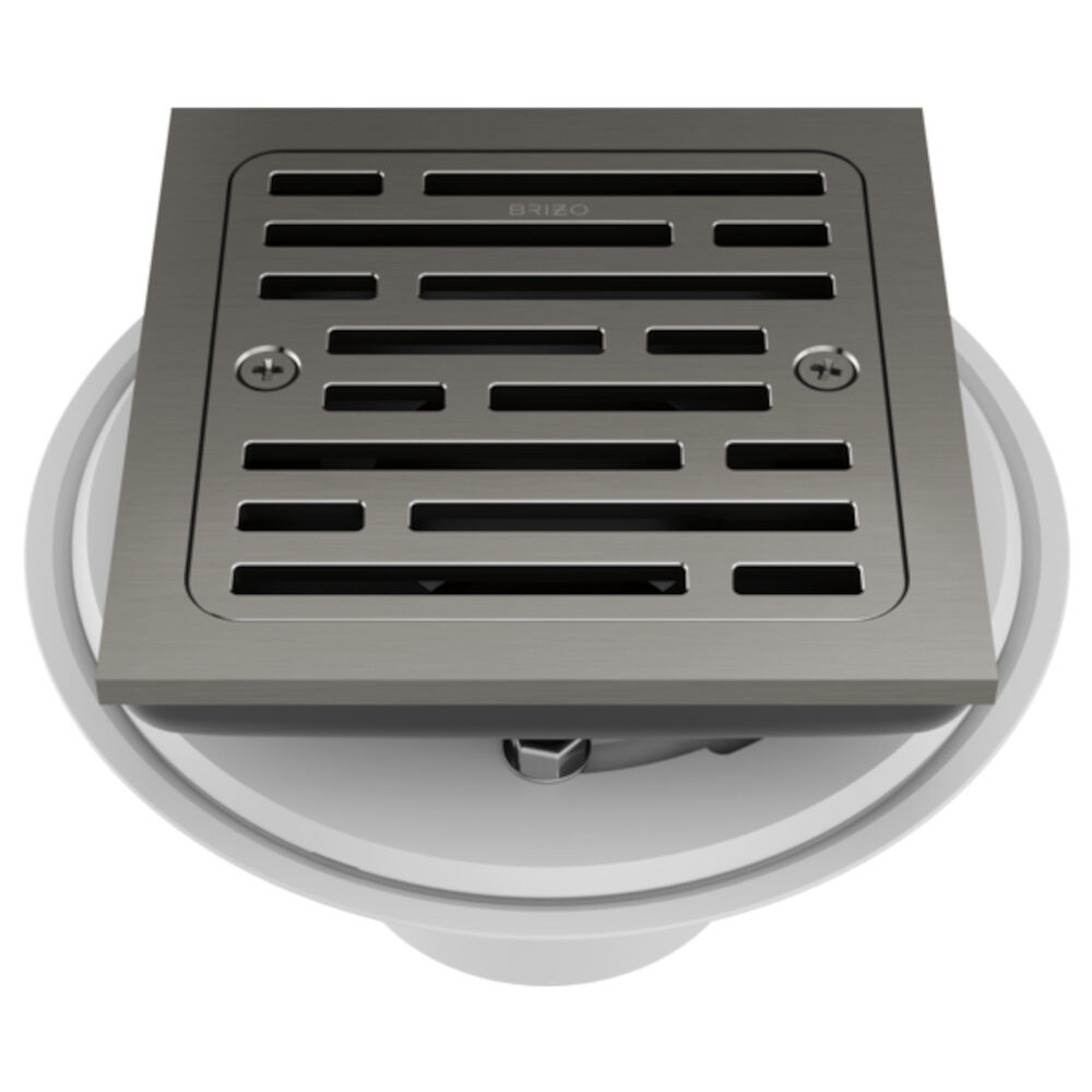 Brizo4" Tile-In Square Shower Drain, Luxe Steel